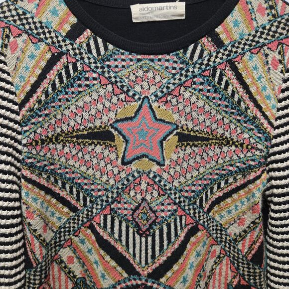 AldoMartins Anthropologie Teodora Abstract Pullover Sweater sz XS Artsy Tribal - Picture 6 of 11